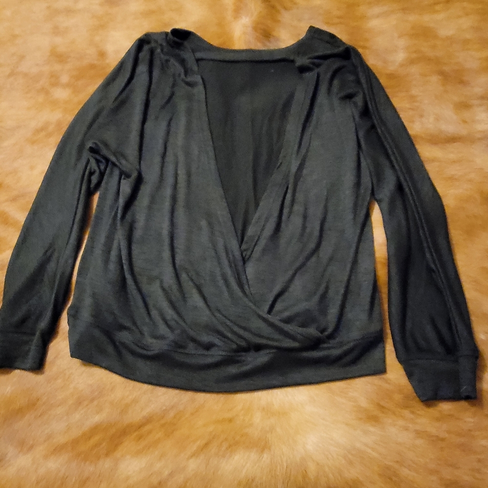Open back, flowy, long sleeve,  yoga top